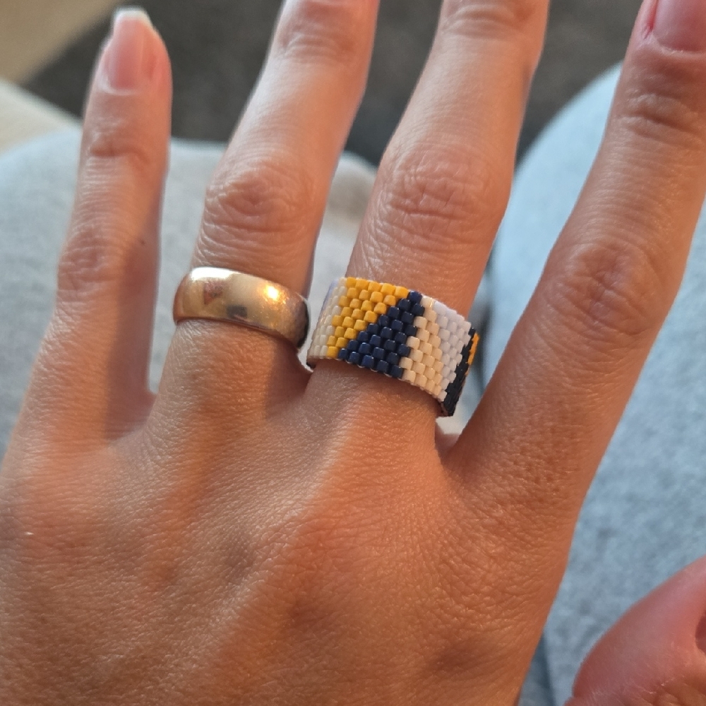 Geometric Beaded Ring